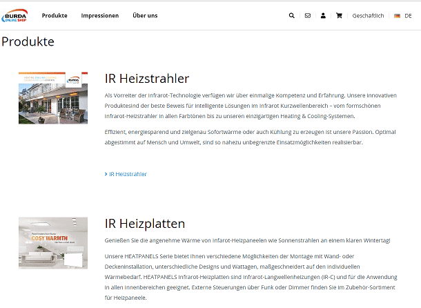 Zubehör Shop neu Online bei uns